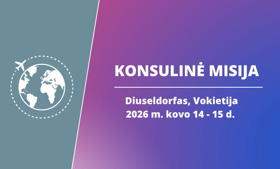 Kovo 14 - 15 d. Lietuvos konsuliniai pareigūnai dirbs Diuseldorfe