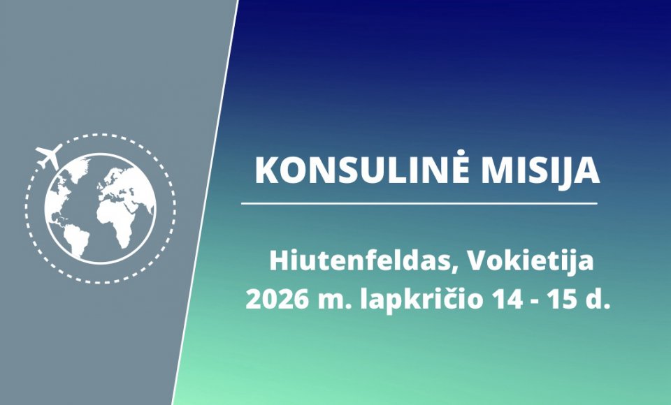 Lapkričio 14 -  15 d. Lietuvos konsuliniai pareigūnai dirbs Hiutenfelde  